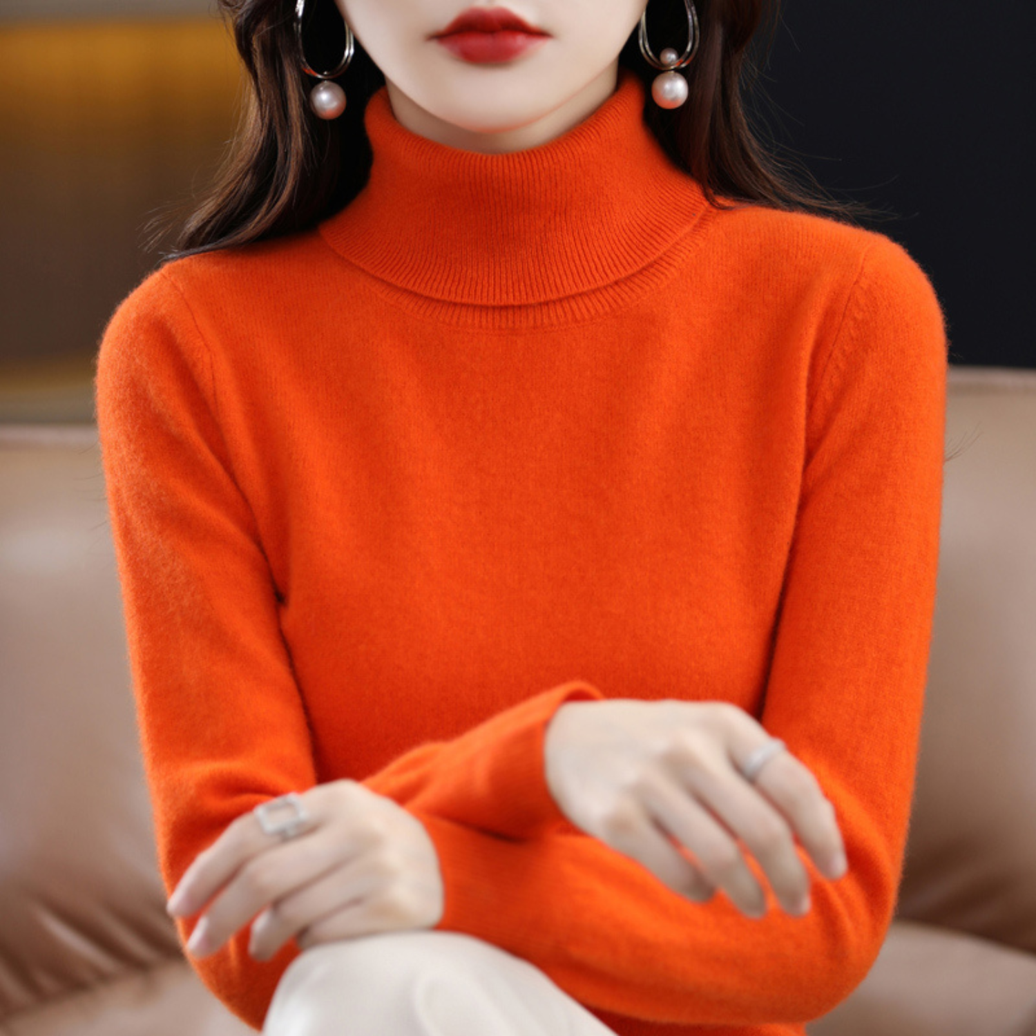 Cressida Women's Cashmere Turtleneck Sweater – Premium Soft Knit with Lightweight Warmth