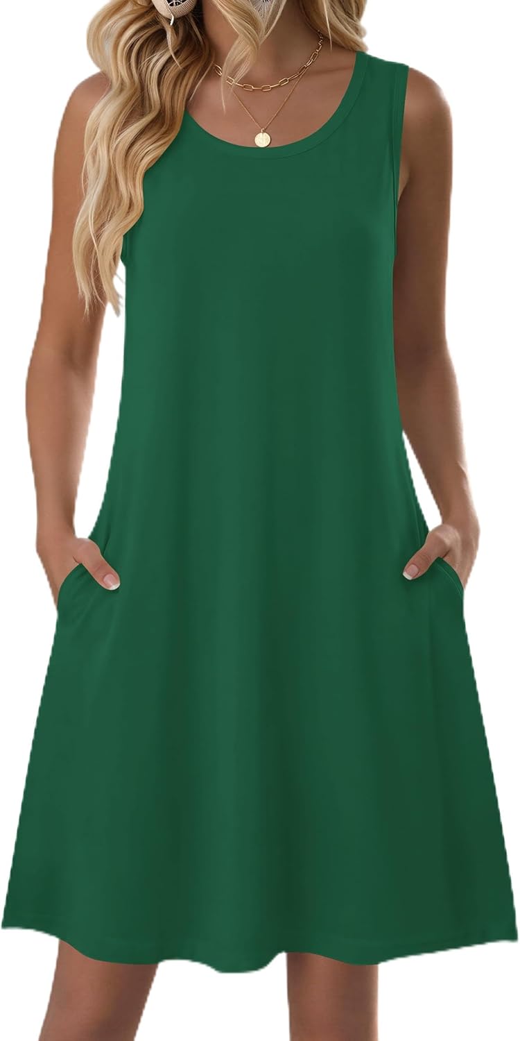 Arlette Women's Sleeveless Floral Swing Dress with Side Pockets & Relaxed A-Line Fit