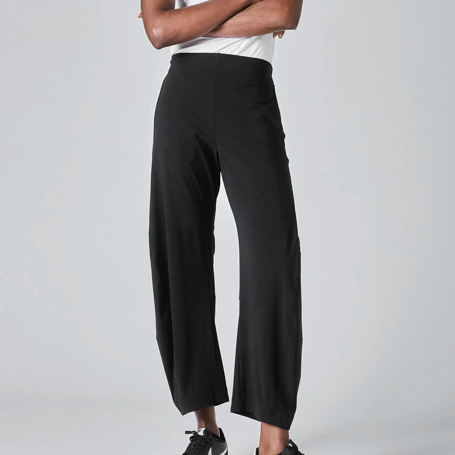 Violette Women's Barrel Leg Travel Pants with Hidden Elastic Waist & Side Pockets