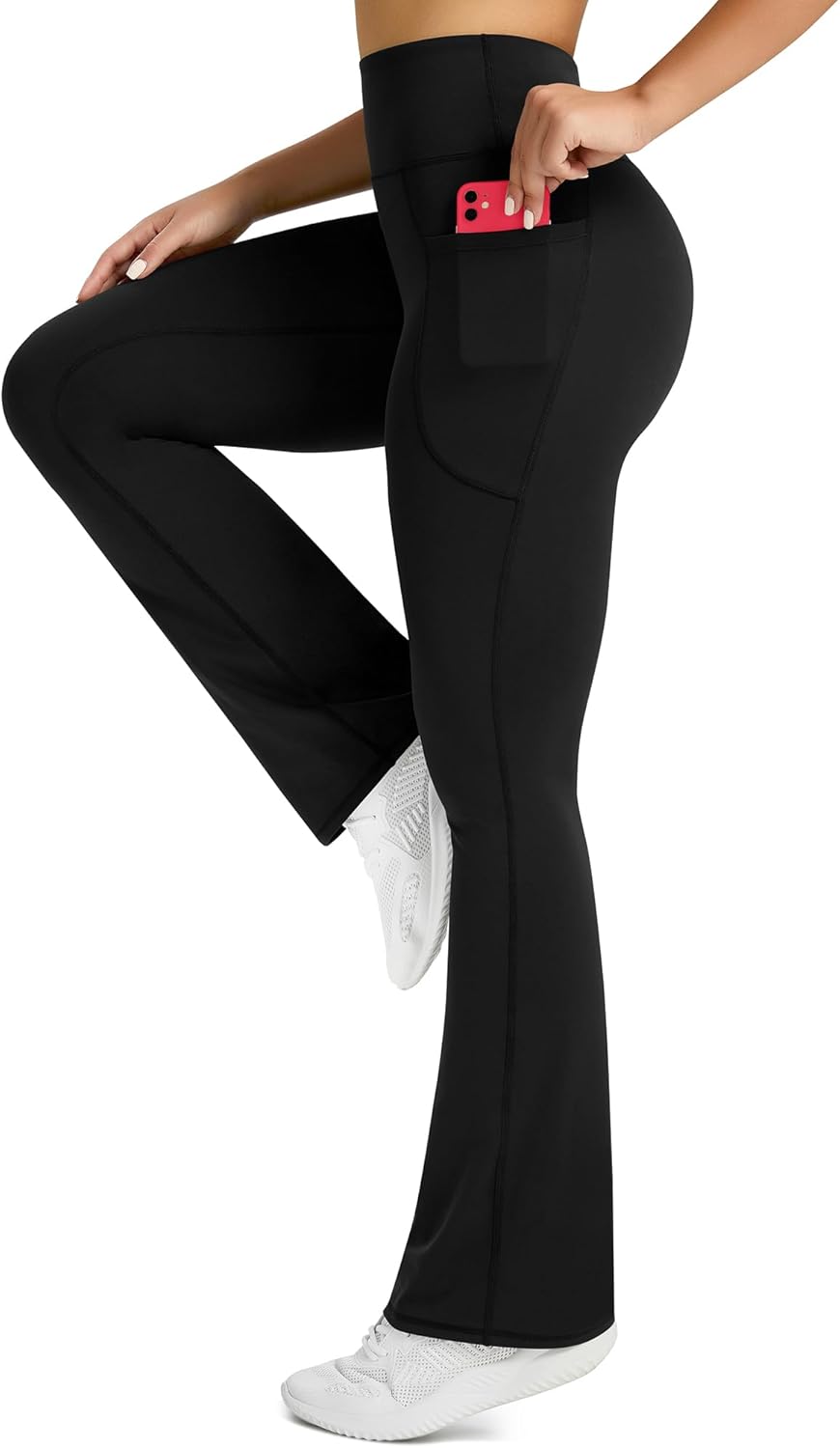 Sabine Women's High-Waisted Flared Yoga Pants with Side Pockets