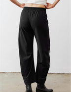 Violette Women's Barrel Leg Travel Pants with Hidden Elastic Waist & Side Pockets