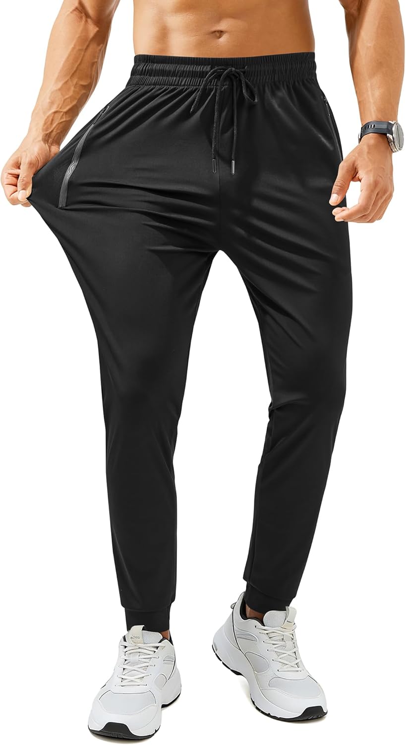 Cole Men's Athletic Joggers – 4-Way Stretch, Zippered Pockets & Cuffed Ankles