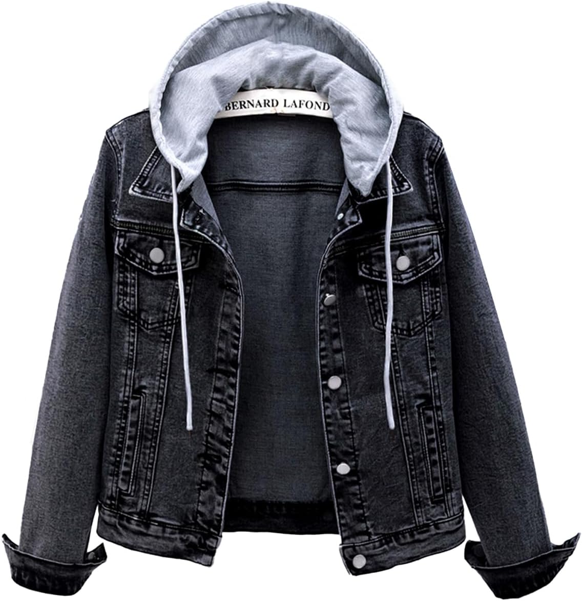 Felix Women's With Hood Denim Jacket – Detachable Hood, Distressed Detail & 4 Handy Pockets