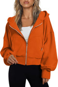 Hugh Women's Cropped Zip-Up Hoodie – Dropped-Shoulder Design, Drawstring Hood & Handy Pockets