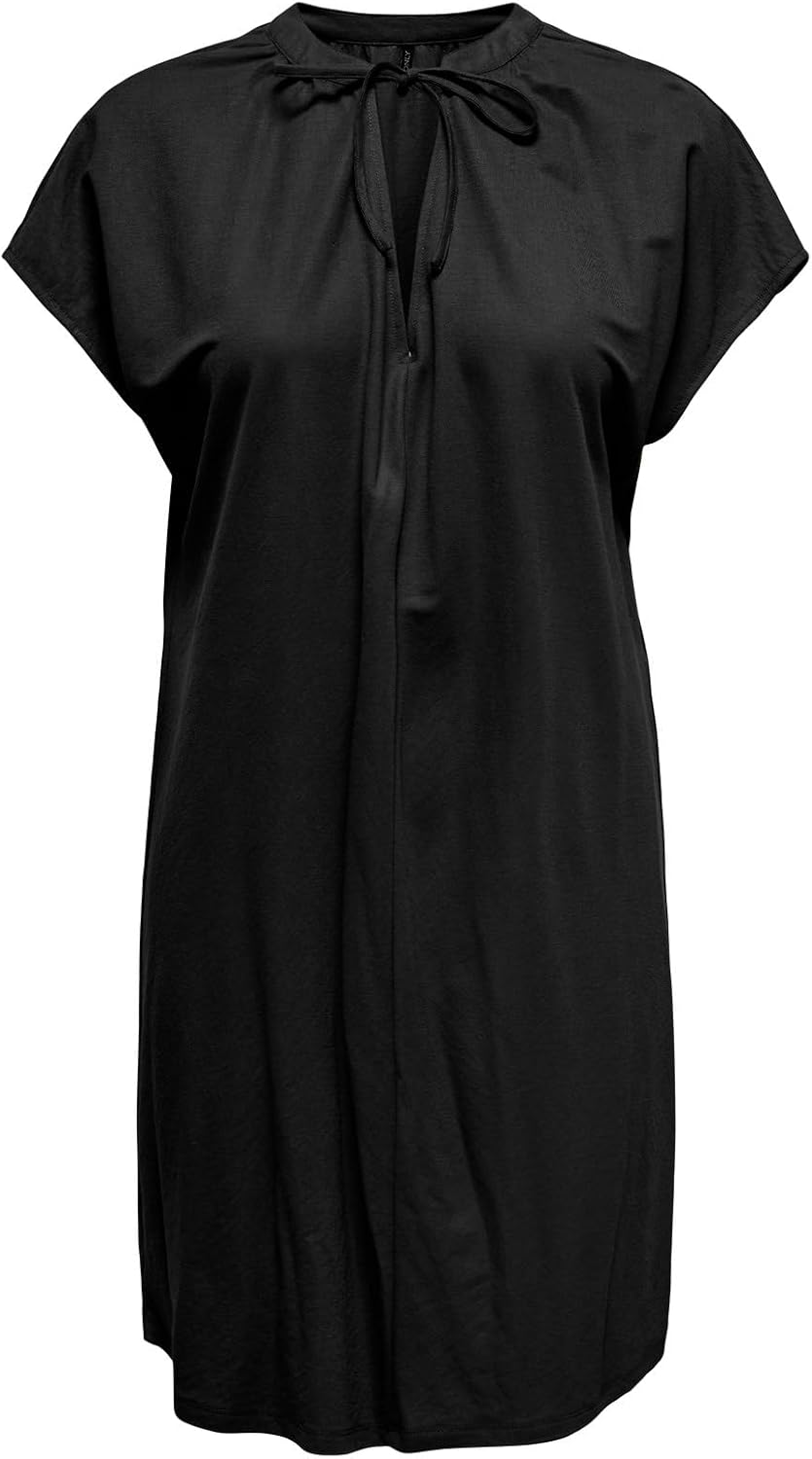 Maëlle Women's Tie-Neck Shift Midi Dress with Cap Sleeves