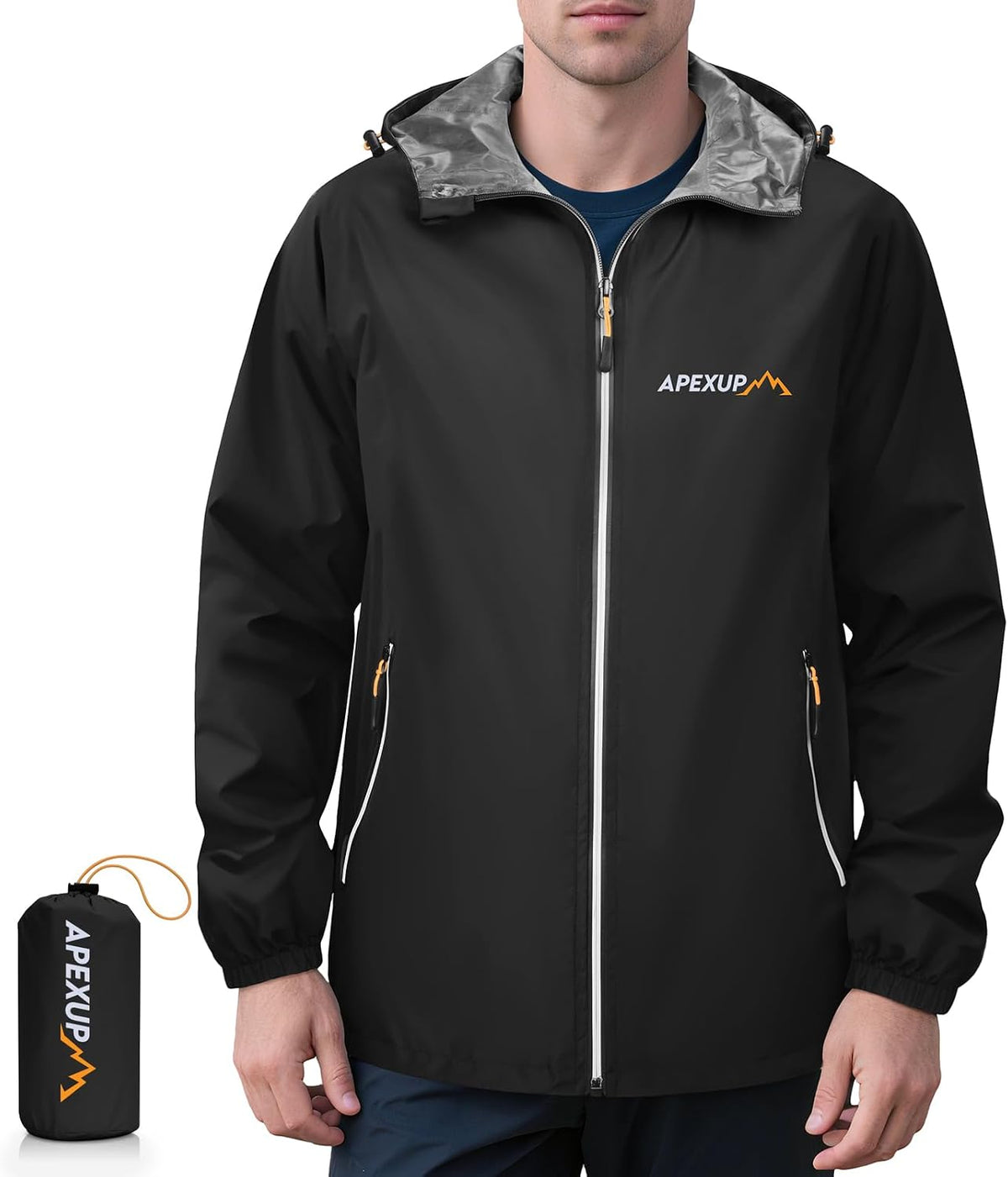 Sinead Men's Waterproof Rain Jacket – Packable, With Hood, Reflective & 4 Handy Pockets