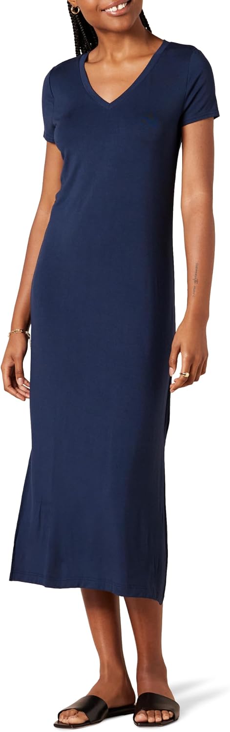 Élise Women's V-Neck Jersey Midi Dress with Side Slits
