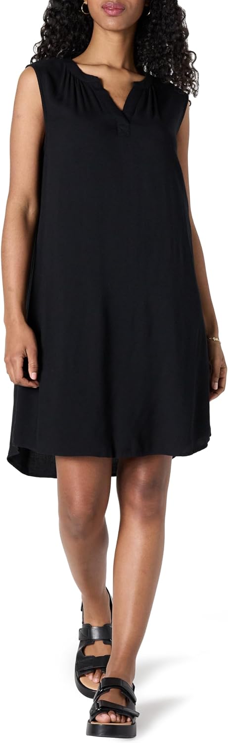 Élodine Women's Sleeveless Popover Shift Dress with Band Collar