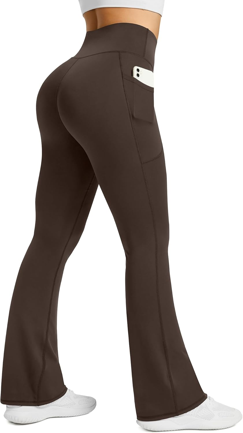 Sabine Women's High-Waisted Flared Yoga Pants with Side Pockets