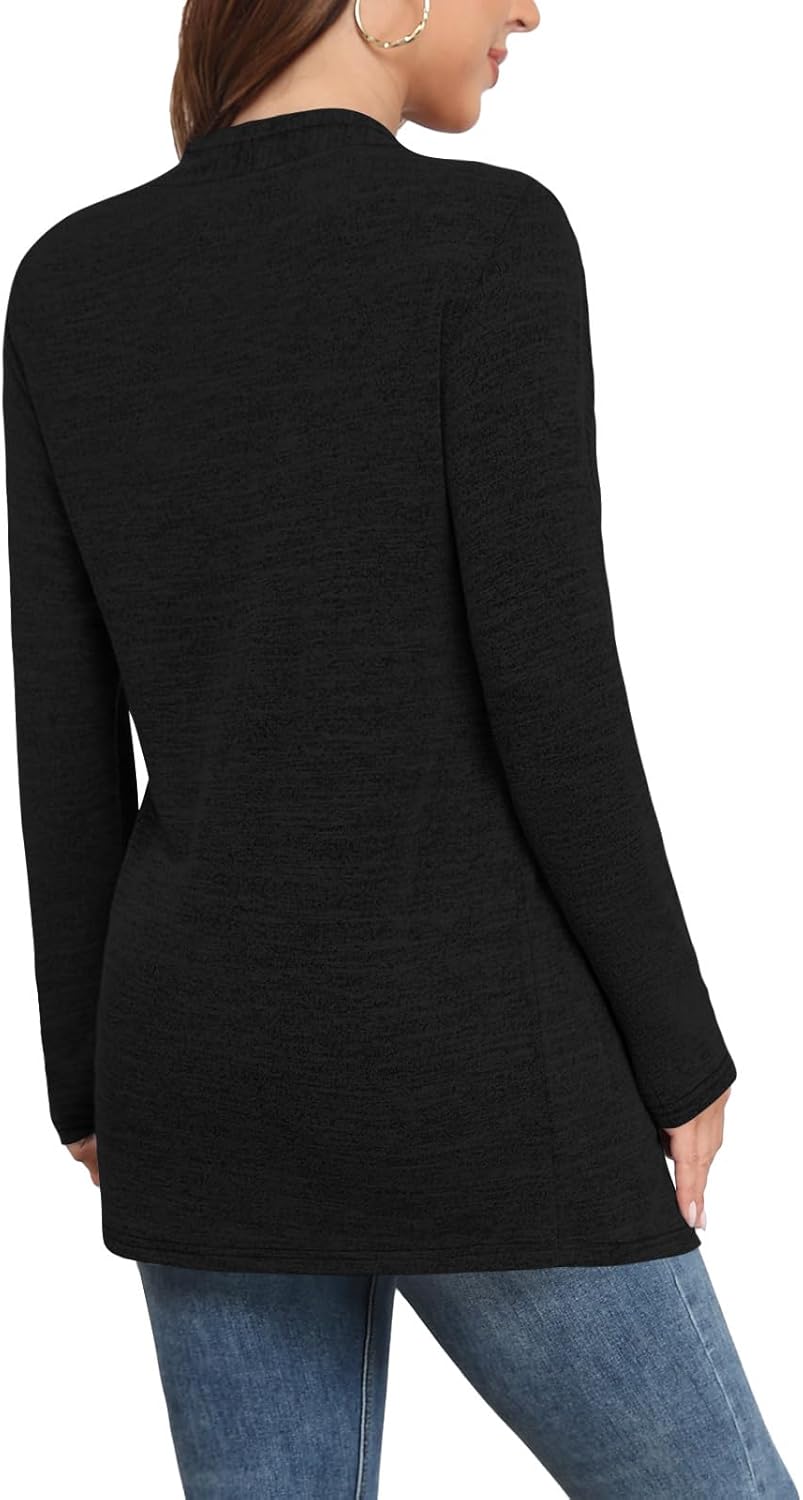 Marielle Lightweight Open-Front Long Cardigan with Pockets for Everyday Layering