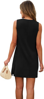 Isolde Women's Sleeveless A-Line Knee-Length Dress with Side Slits & Stretch Fabric