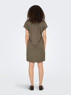 Maëlle Women's Tie-Neck Shift Midi Dress with Cap Sleeves