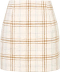 Connor Women's Plaid Mini Skirt – High-Rise Waist, Pencil Fit & Invisible Side Zip