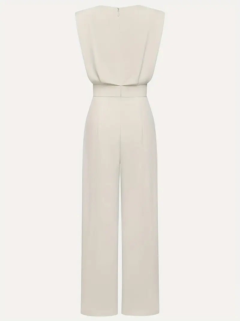 Giselle Women's High-Waisted Straight Leg Jumpsuit – Elegant Lightweight One-Piece Outfit