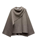 Cyril Women's Poncho – Asymmetric Wool Design, Chic and Perfect for Winter Warmth