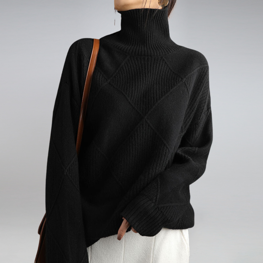 Myla Women’s Cashmere Turtleneck Sweater – Soft Warm Knit Jumper for Winter