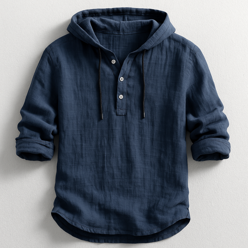 Emilio Men's Hooded Shirt – Lightweight Cotton Shirt with Modern Casual Style