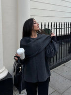 Cyril Women's Poncho – Asymmetric Wool Design, Chic and Perfect for Winter Warmth