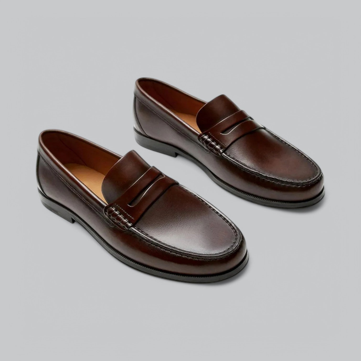 Joel Men’s Leather Loafers – Smart Casual Slip-On Moccasins with Lightweight Sole