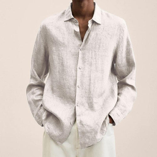 Alaric Men's Linen Shirt – Breathable Long Sleeve Button-Up with Classic Fit