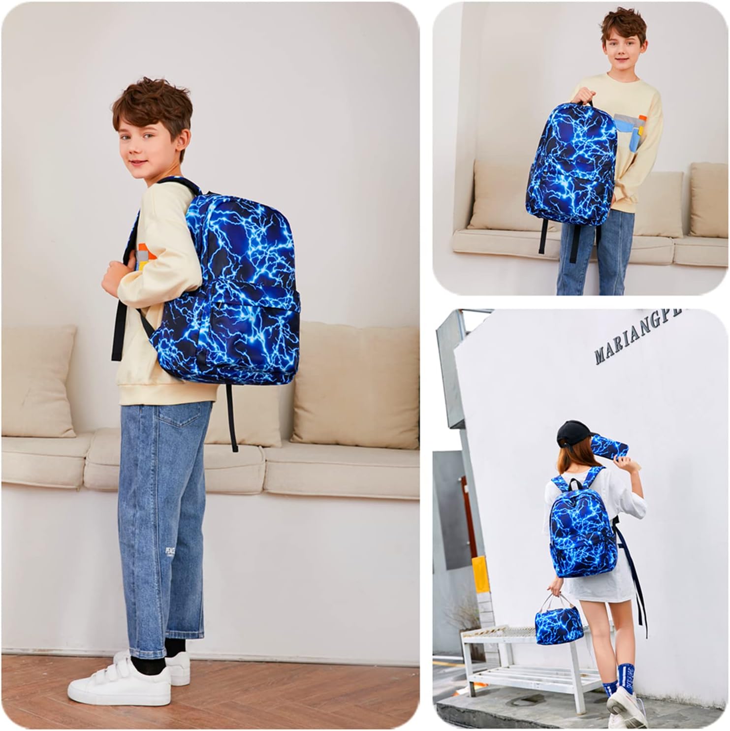 Orion Kids 17-Inch Lightning School Backpack with Laptop Sleeve and Padded Straps