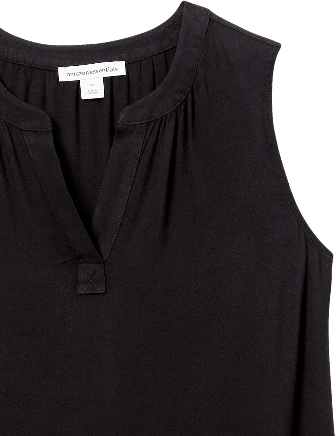 Kaelani Printed Sleeveless V-Neck Popover Shirt in Lightweight Flowy Twill Fabric