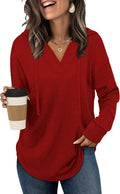Marcus Women's V-Neckline Hoodie – Asymmetric Hem, Full-Length Sleeves & Cozy Fit