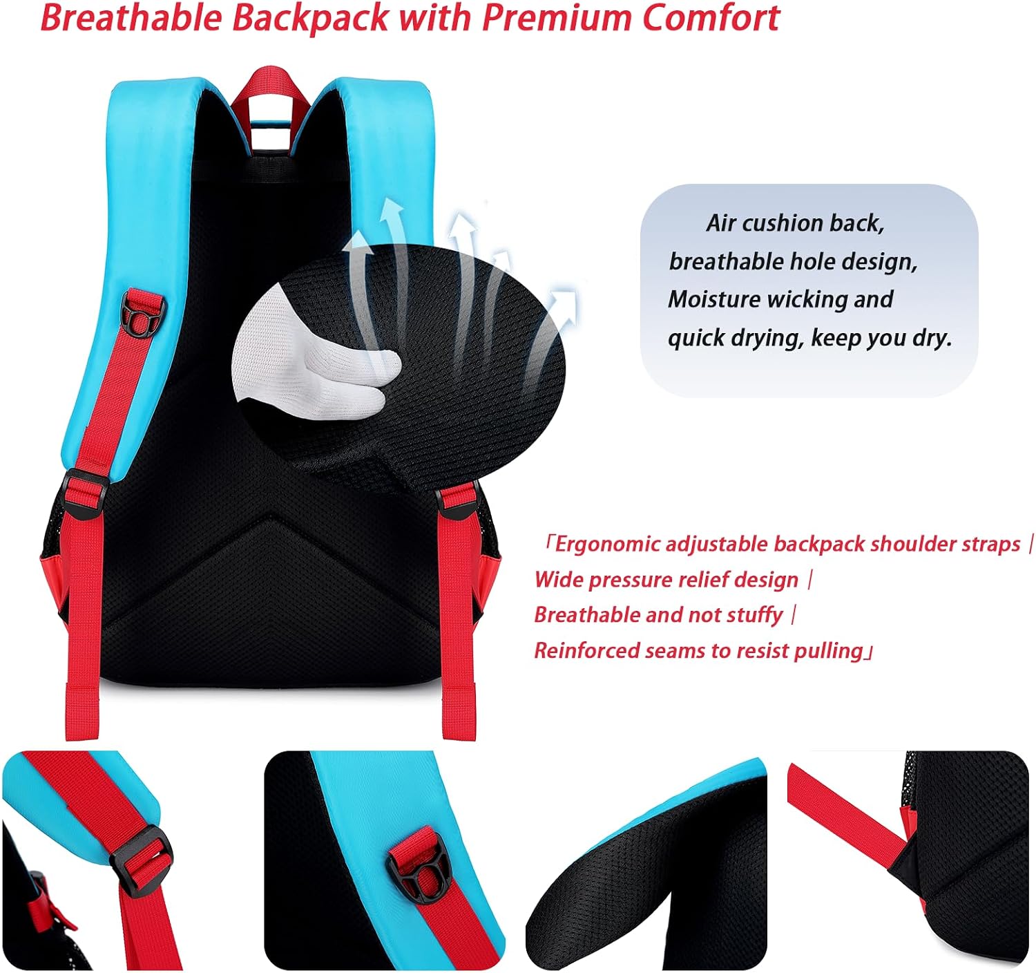 Freya Kids 18-Inch Gaming Backpack with Multiple Pockets and Padded Back Support