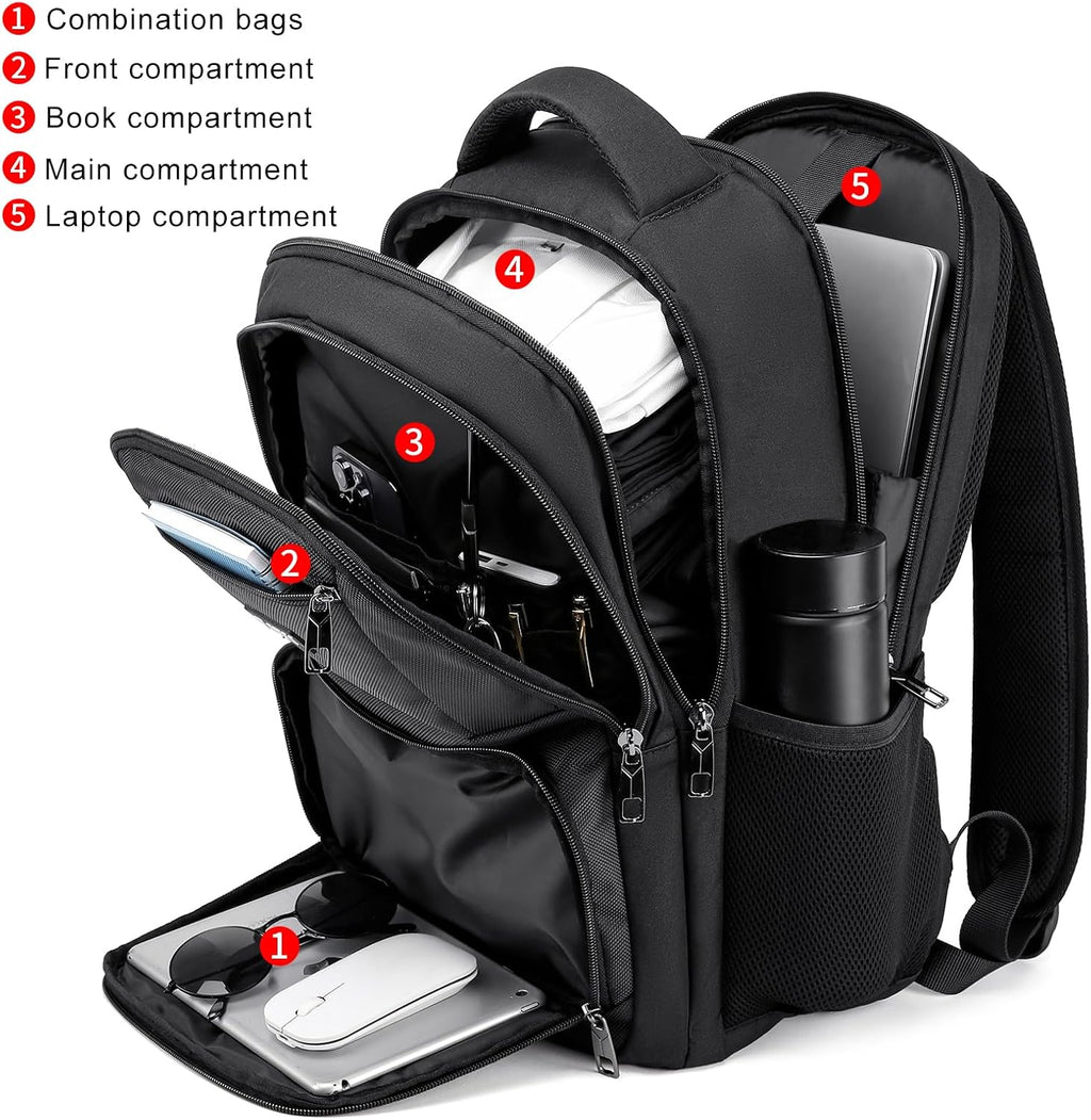 Nadia Large School Laptop Backpack with Anti-Theft Pocket and Ventilated Back Panel