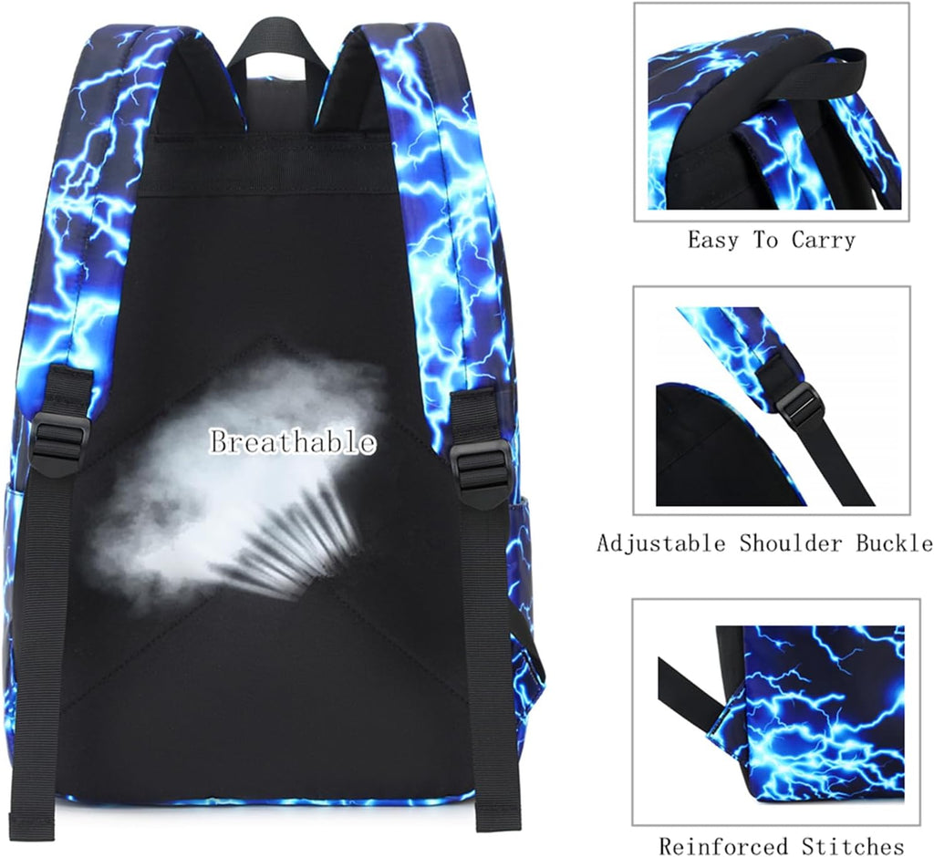 Orion Kids 17-Inch Lightning School Backpack with Laptop Sleeve and Padded Straps