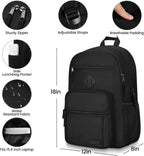 Xavier 30L Black Laptop Backpack with Dual Compartments and Padded Shoulder Straps