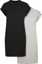 Ysabelle Cotton Drop Shoulder Mini Dress with Mock Neck and Rolled Sleeves Casual Style