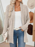 Pauline - Lightweight Open Front Knit Cardigan with Pockets for Women Long Sleeve