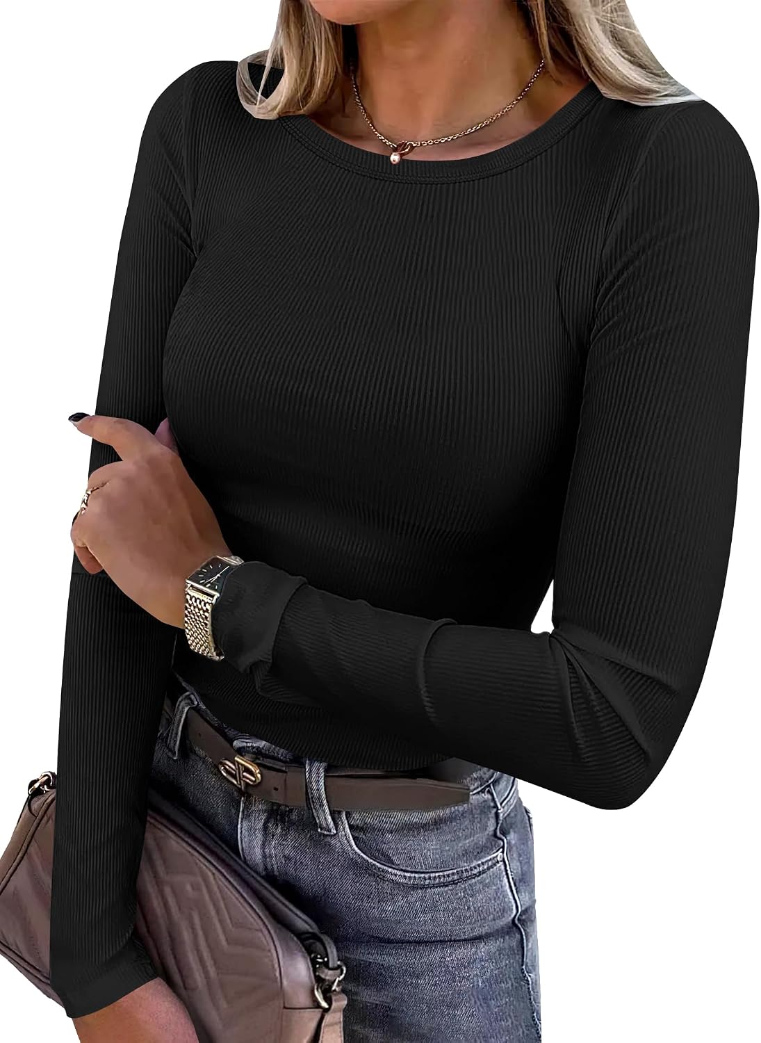Stanley Women's Crewneck Top – Full-Length Sleeves, Fitted Silhouette & Flexible Fabric