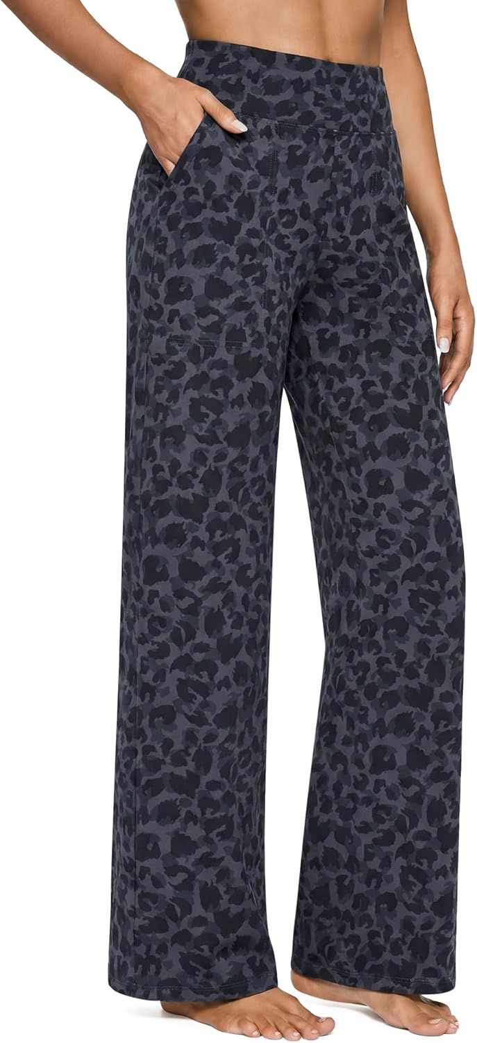 Émilienne Women's High-Waisted Wide Leg Performance Pants with Pockets