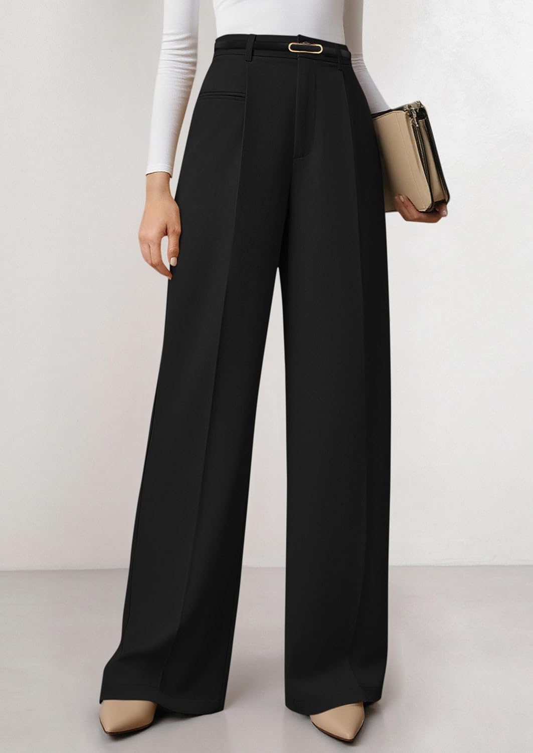 Anaëlle Women's High-Waisted Wide Leg Tailored Palazzo Trousers