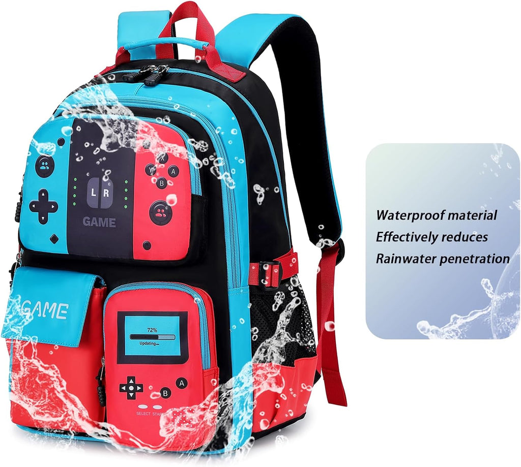 Freya Kids 18-Inch Gaming Backpack with Multiple Pockets and Padded Back Support