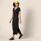 Élise Women's V-Neck Jersey Midi Dress with Side Slits