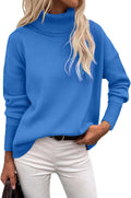 Cole Women's Turtleneck Sweater – Asymmetric Hem, Dropped-Shoulder Design & Roomy Fit