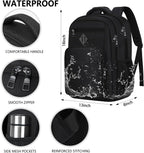 Jasper 30L Black Laptop Backpack with Anti-Theft Pocket and Padded Travel Straps