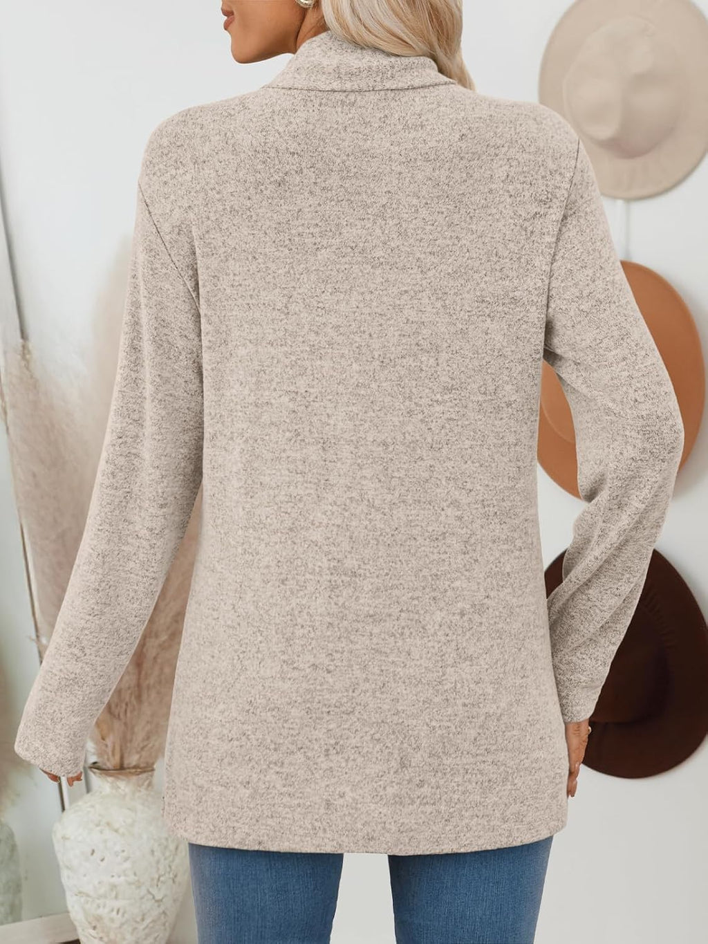 Pauline - Lightweight Open Front Knit Cardigan with Pockets for Women Long Sleeve