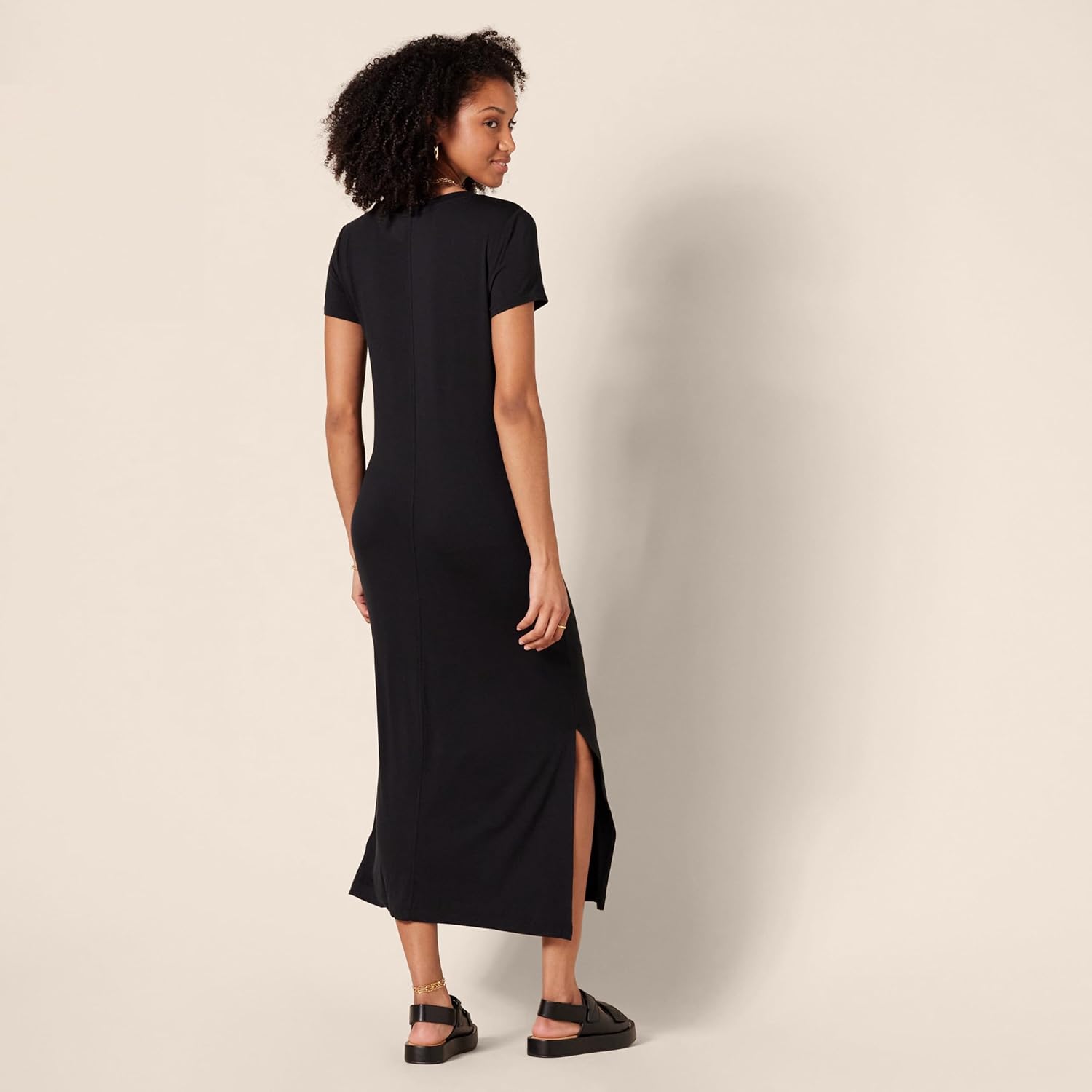 Élise Women's V-Neck Jersey Midi Dress with Side Slits