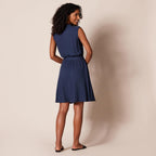 Camélia Women's Sleeveless Shirt Dress with Tie Waist & Flared Skirt