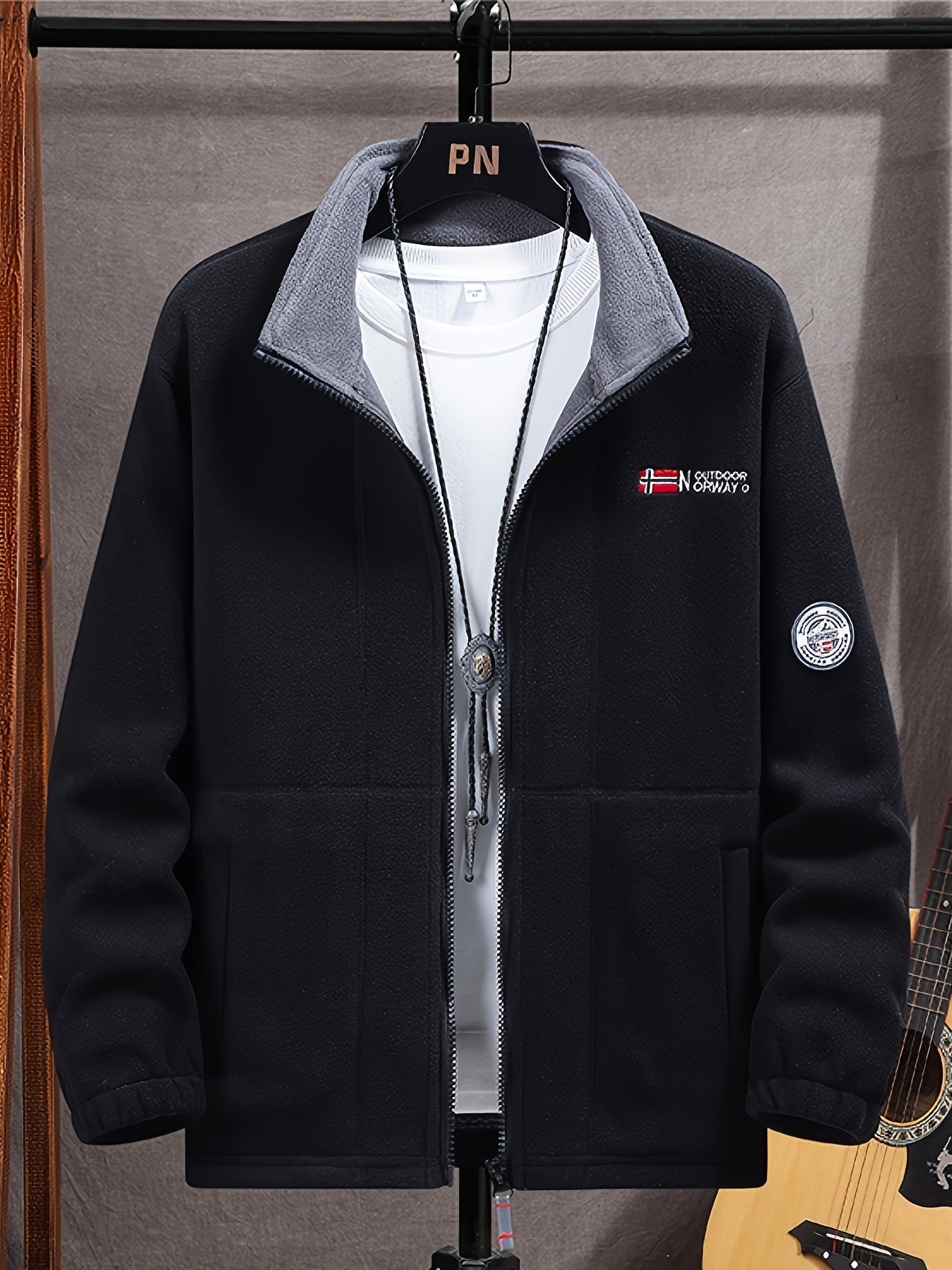 Ronan Men's Outdoor Fleece Jacket – Lightweight Thermal Zip-Up with High Collar