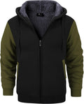 Olivia Men's Fleece-Lined Zip Hoodie – Colour Block, Full-Length Zipper & Side Slip Pockets
