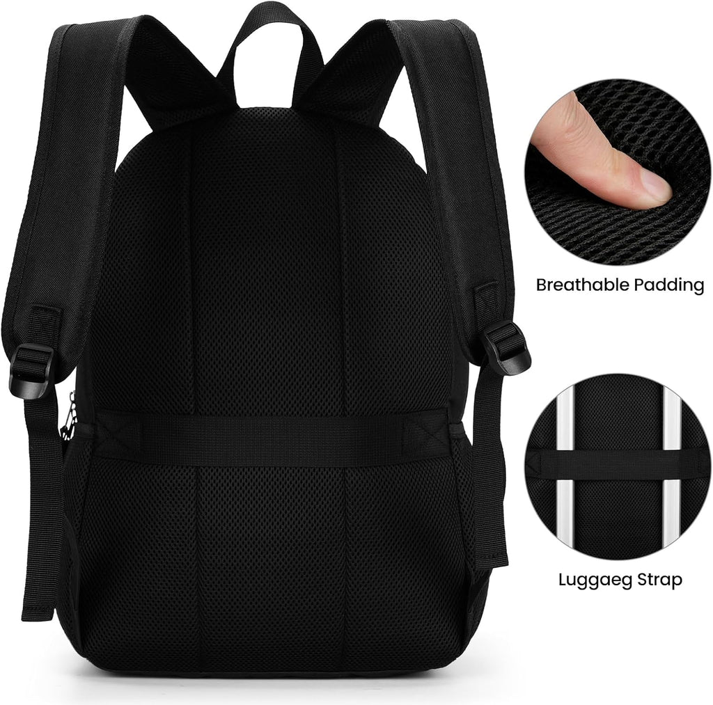 Xavier 30L Black Laptop Backpack with Dual Compartments and Padded Shoulder Straps