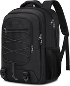 Soren Large Black Laptop Backpack with Anti-Theft Pocket and Padded Travel Straps