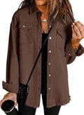 Diane Women's Oversized Denim Jacket – Boyfriend Fit, Button-Up Front & Side Slip Pockets