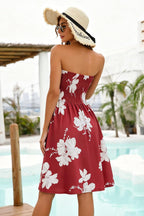 Novalie Women's Strapless Boho Sundress with Floral Print, Elastic Bodice & A-Line Skirt