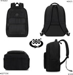 Jasper 30L Black Laptop Backpack with Anti-Theft Pocket and Padded Travel Straps